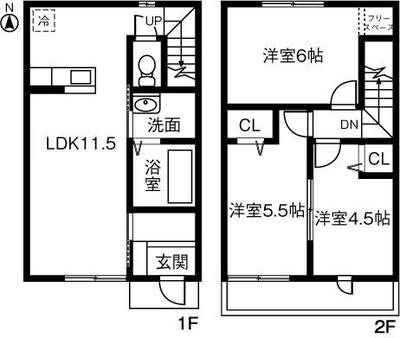 ３LDKメゾネット間取り南.JPG